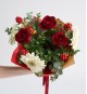 Kraft Bukette Kokina, Kırmızı Gül ve Beyaz Gerbera