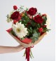 Kraft Bukette Kokina, Kırmızı Gül ve Beyaz Gerbera